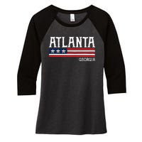 Atlanta Georgia Souvenir Gift Women's Tri-Blend 3/4-Sleeve Raglan Shirt