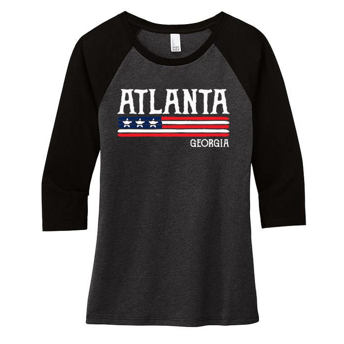 Atlanta Georgia Souvenir Gift Women's Tri-Blend 3/4-Sleeve Raglan Shirt