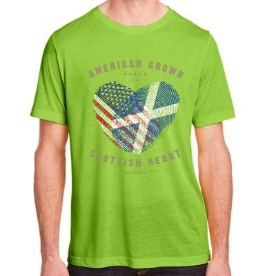 American Grown Scottish Heart Love Scotland Flag Gift Adult ChromaSoft Performance T-Shirt