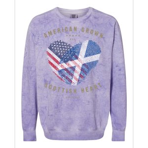 American Grown Scottish Heart Love Scotland Flag Gift Colorblast Crewneck Sweatshirt