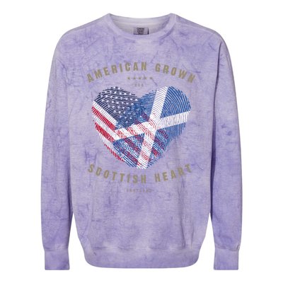 American Grown Scottish Heart Love Scotland Flag Gift Colorblast Crewneck Sweatshirt