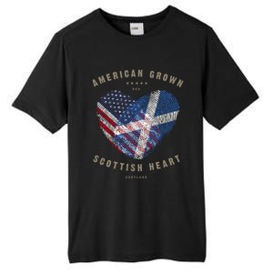 American Grown Scottish Heart Love Scotland Flag Gift Tall Fusion ChromaSoft Performance T-Shirt