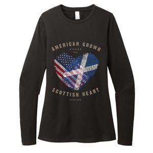 American Grown Scottish Heart Love Scotland Flag Gift Womens CVC Long Sleeve Shirt