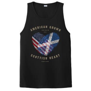 American Grown Scottish Heart Love Scotland Flag Gift PosiCharge Competitor Tank