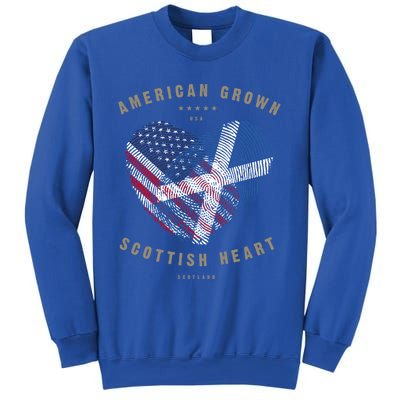 American Grown Scottish Heart Love Scotland Flag Gift Sweatshirt