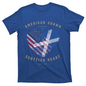 American Grown Scottish Heart Love Scotland Flag Gift T-Shirt