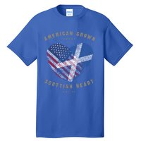 American Grown Scottish Heart Love Scotland Flag Gift Tall T-Shirt