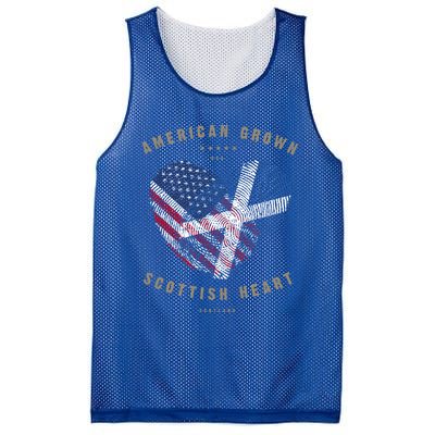 American Grown Scottish Heart Love Scotland Flag Gift Mesh Reversible Basketball Jersey Tank