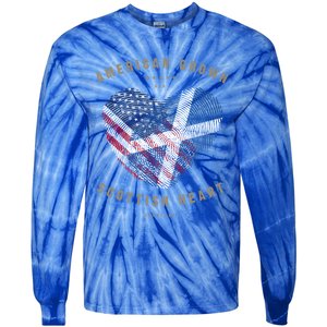 American Grown Scottish Heart Love Scotland Flag Gift Tie-Dye Long Sleeve Shirt