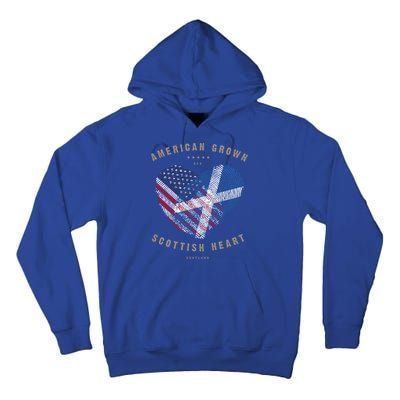 American Grown Scottish Heart Love Scotland Flag Gift Tall Hoodie