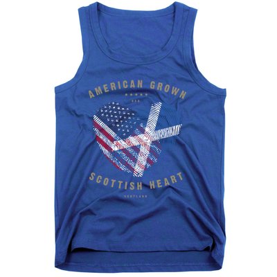 American Grown Scottish Heart Love Scotland Flag Gift Tank Top