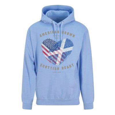 American Grown Scottish Heart Love Scotland Flag Gift Unisex Surf Hoodie