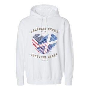 American Grown Scottish Heart Love Scotland Flag Gift Garment-Dyed Fleece Hoodie