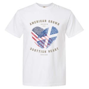 American Grown Scottish Heart Love Scotland Flag Gift Garment-Dyed Heavyweight T-Shirt