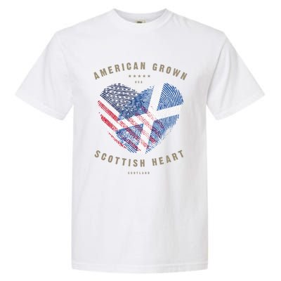 American Grown Scottish Heart Love Scotland Flag Gift Garment-Dyed Heavyweight T-Shirt