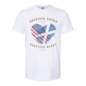 American Grown Scottish Heart Love Scotland Flag Gift Softstyle CVC T-Shirt