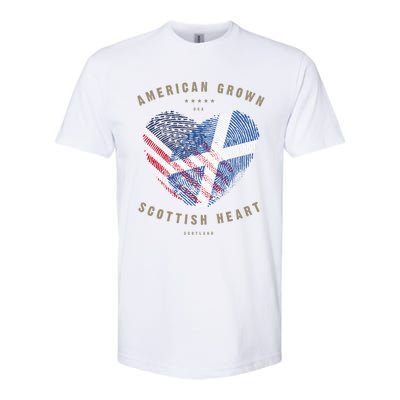 American Grown Scottish Heart Love Scotland Flag Gift Softstyle CVC T-Shirt