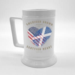 American Grown Scottish Heart Love Scotland Flag Gift Beer Stein