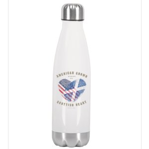 American Grown Scottish Heart Love Scotland Flag Gift Stainless Steel Insulated Water Bottle