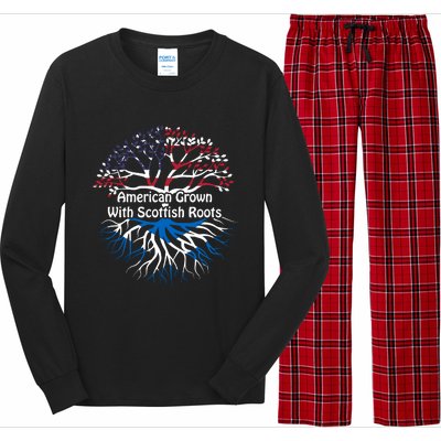 American Grown Scottish Roots Heritage Pride Gift Long Sleeve Pajama Set