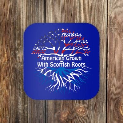 American Grown Scottish Roots Heritage Pride Gift Coaster