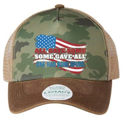 All Gave Some Some Gave All One Had Bone Spurs Usa Cool Gift Legacy Tie Dye Trucker Hat