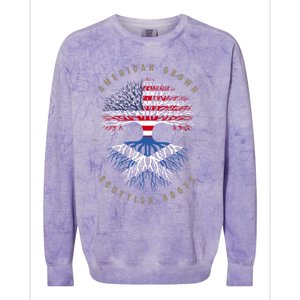 American Grown Scottish Roots Scotland Flag Gift Colorblast Crewneck Sweatshirt