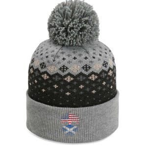 American Grown Scottish Roots Scotland Flag Gift The Baniff Cuffed Pom Beanie