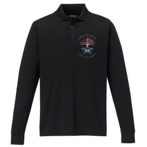 American Grown Scottish Roots Scotland Flag Gift Performance Long Sleeve Polo