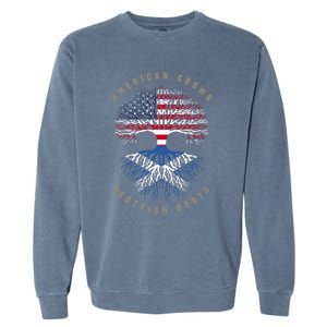 American Grown Scottish Roots Scotland Flag Gift Garment-Dyed Sweatshirt