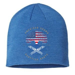 American Grown Scottish Roots Scotland Flag Gift Sustainable Beanie