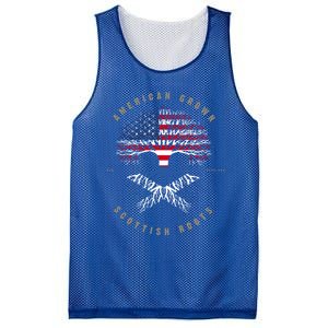 American Grown Scottish Roots Scotland Flag Gift Mesh Reversible Basketball Jersey Tank