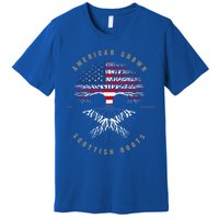 American Grown Scottish Roots Scotland Flag Gift Premium T-Shirt