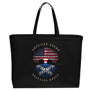 American Grown Scottish Roots Scotland Flag Gift Cotton Canvas Jumbo Tote