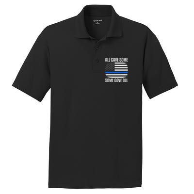 All Gave Some Some Gave All Police Thin Blue Line Great Gift PosiCharge RacerMesh Polo