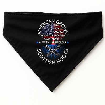 American Grown Scottish Roots Scotland Usa Heritage Tree Gift USA-Made Doggie Bandana