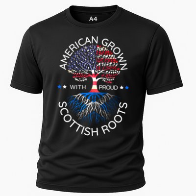 American Grown Scottish Roots Scotland Usa Heritage Tree Gift Performance Shirt