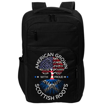 American Grown Scottish Roots Scotland Usa Heritage Tree Gift Impact Tech Backpack