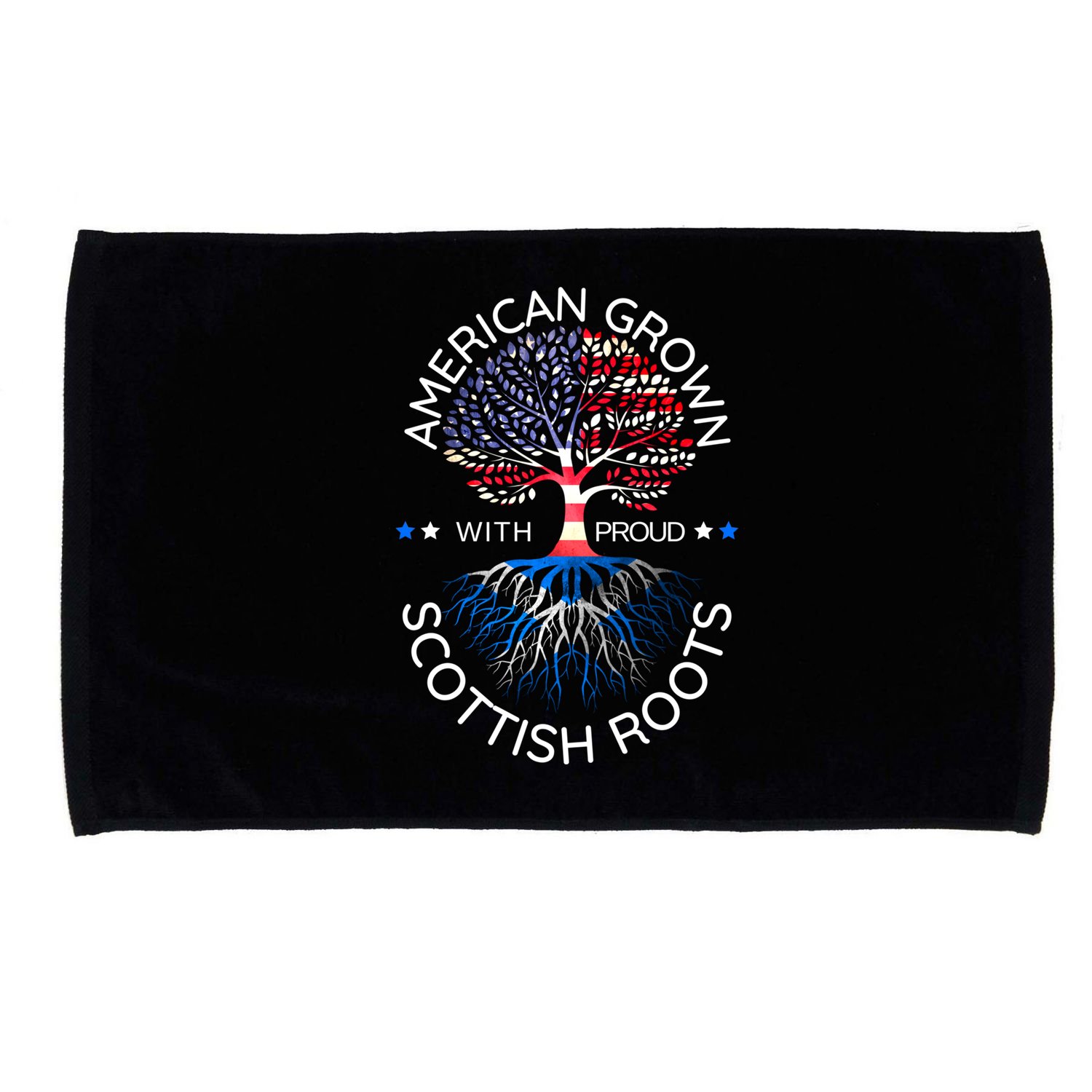 American Grown Scottish Roots Scotland Usa Heritage Tree Gift Microfiber Hand Towel