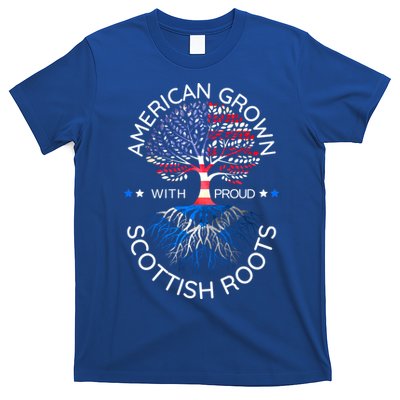 American Grown Scottish Roots Scotland Usa Heritage Tree Gift T-Shirt