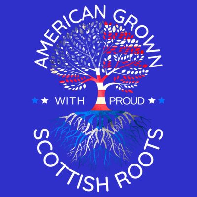 American Grown Scottish Roots Scotland Usa Heritage Tree Gift T-Shirt