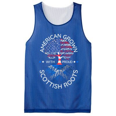 American Grown Scottish Roots Scotland Usa Heritage Tree Gift Mesh Reversible Basketball Jersey Tank