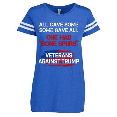 All Gave Some Gave All One Had Bone Spurs Veterans Against Trump Enza Ladies Jersey Football T-Shirt