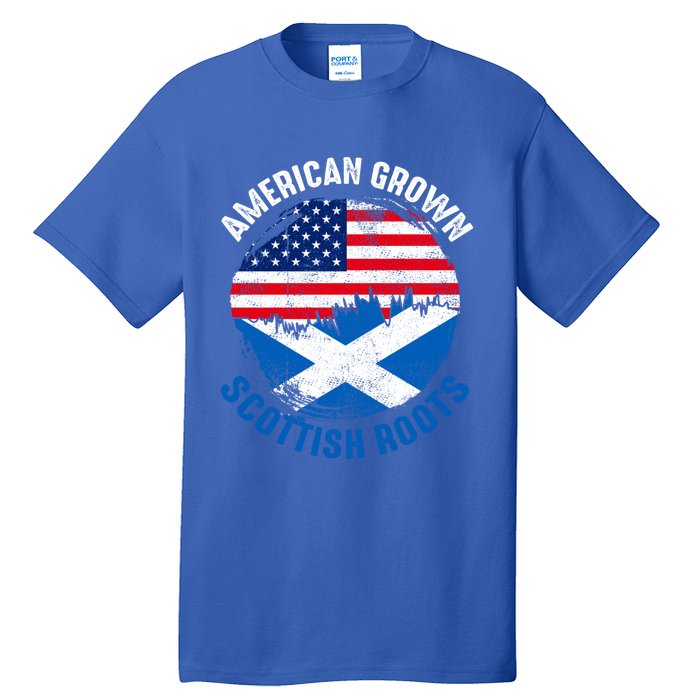 American Grown Scottish Roots Vintage Flags Great Gift Tall T-Shirt