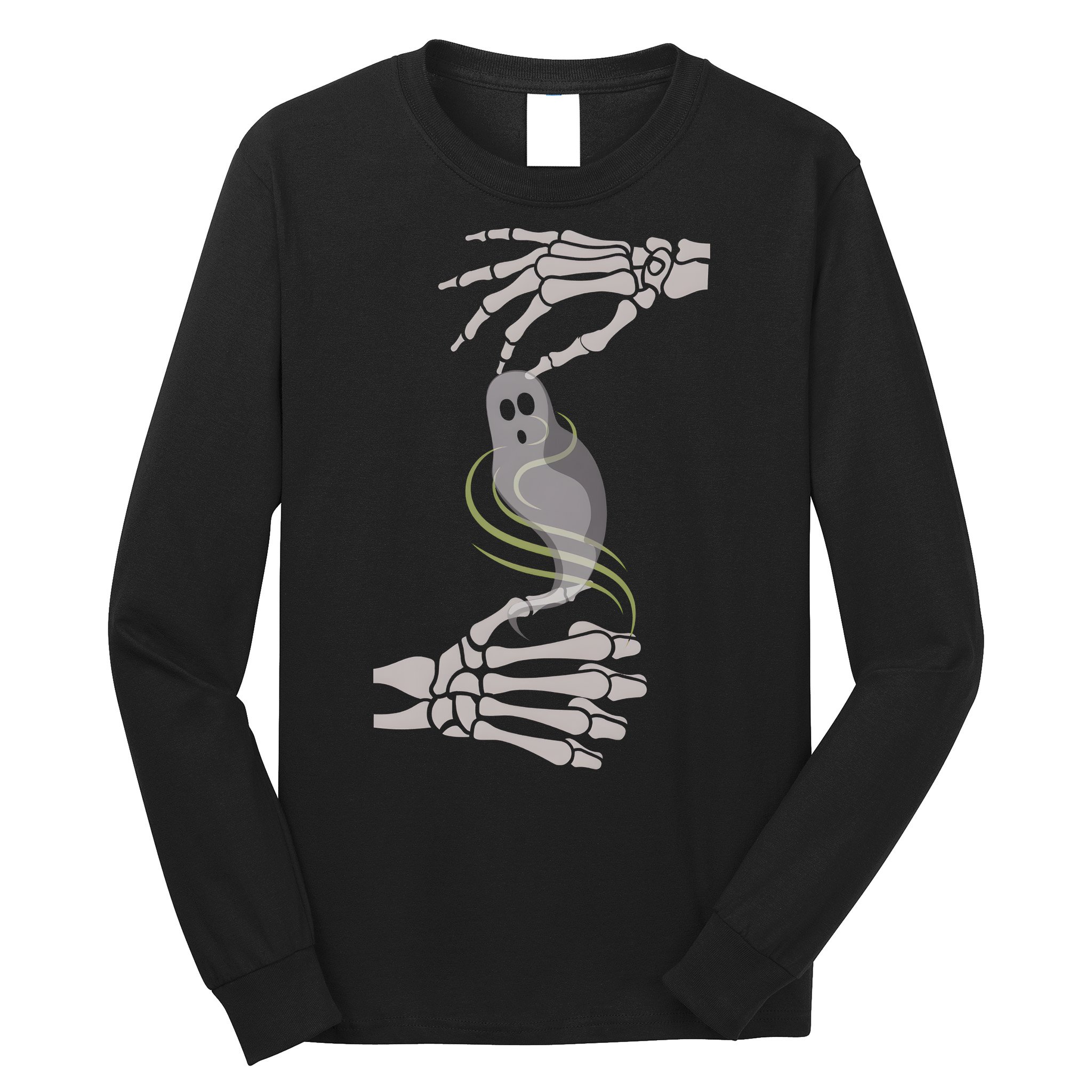 ASL Ghost Spooky Halloween For Deaf Community Long Sleeve Shirt