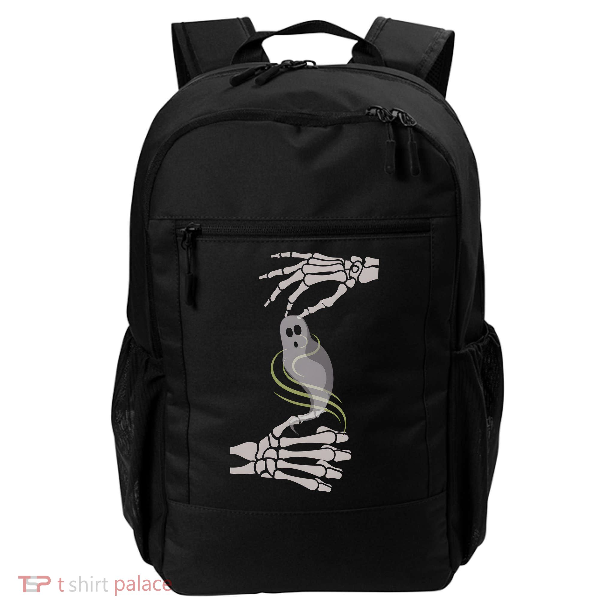 ASL Ghost Spooky Halloween For Deaf Community Daily Commute Backpack