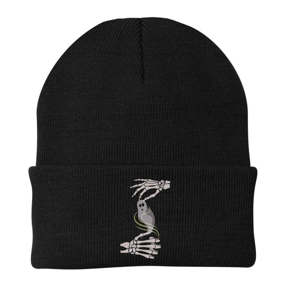 ASL Ghost Spooky Halloween For Deaf Community Beanie