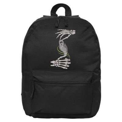 ASL Ghost Spooky Halloween For Deaf Community 16 in Basic Backpack