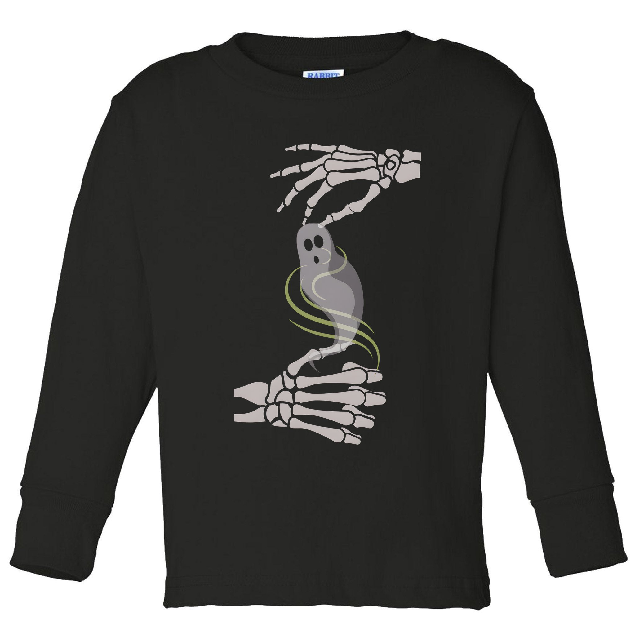 ASL Ghost Spooky Halloween For Deaf Community Toddler Long Sleeve Shirt