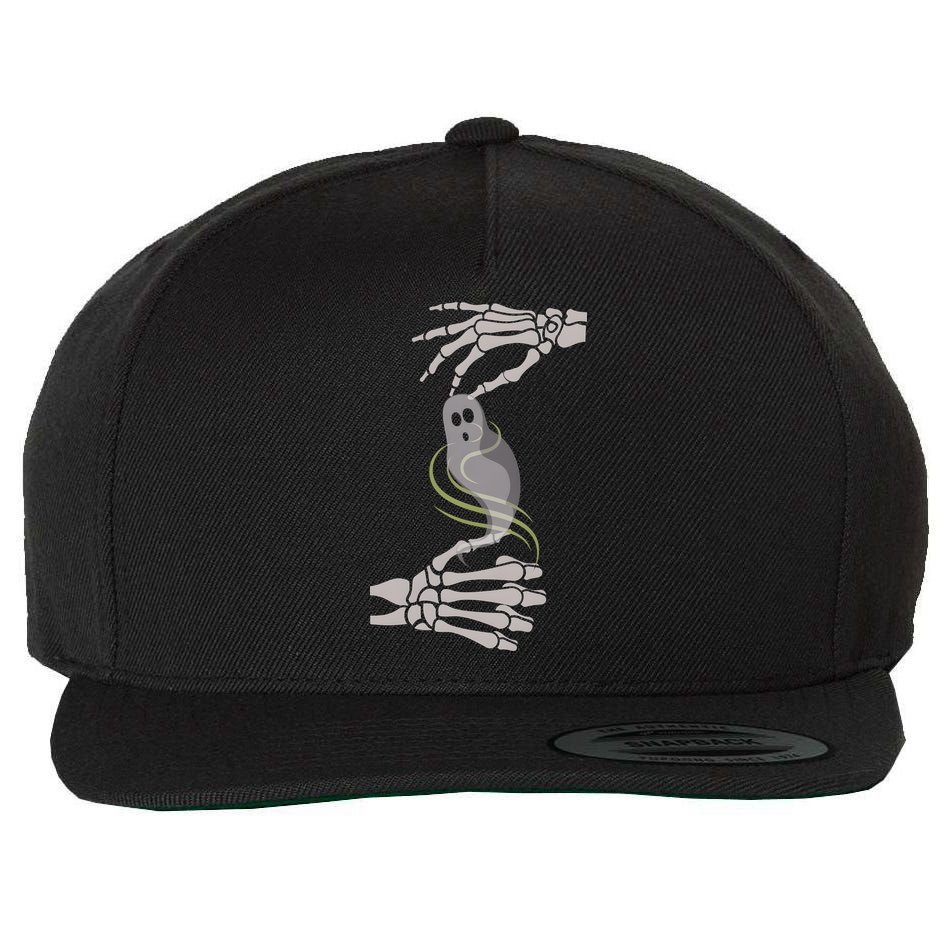 ASL Ghost Spooky Halloween For Deaf Community Wool Snapback Cap